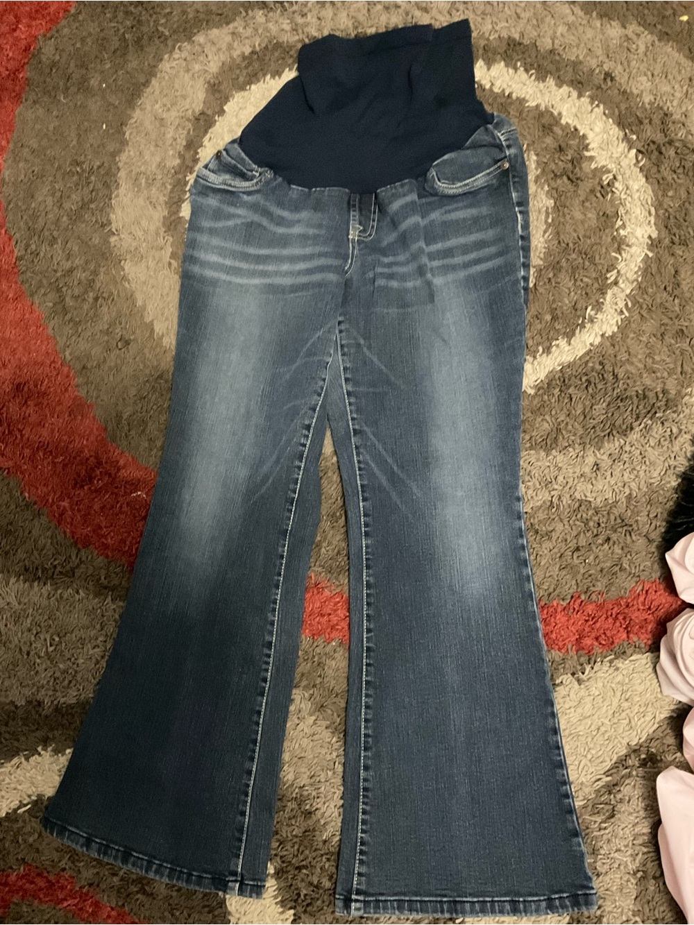 Indigo Blue women’s Dark Blue Maternity Flare Jeans size PL
